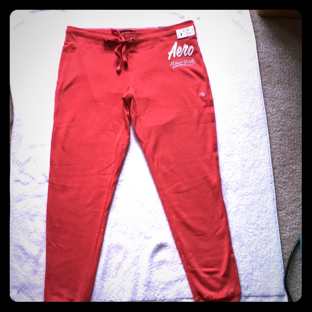 Aeropostale Women's Jogger Sweatpants Red L
